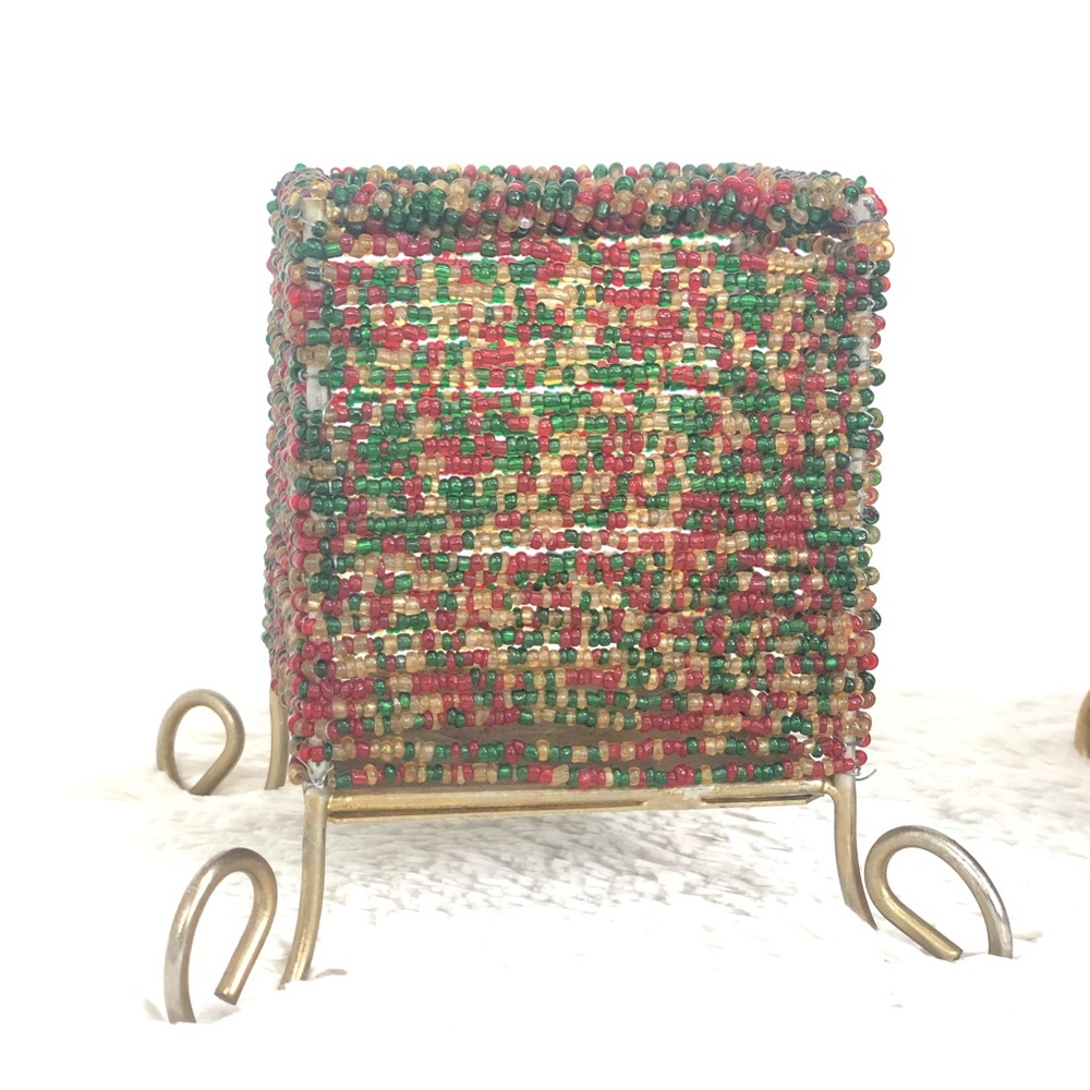 Set of 2 Beaded decor/container